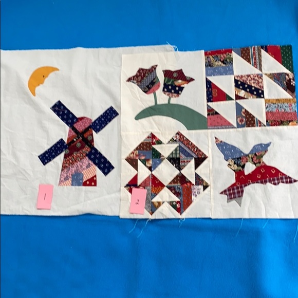 12 Quilt Squares Handmade All Cotton Assorted - Picture 6 of 13